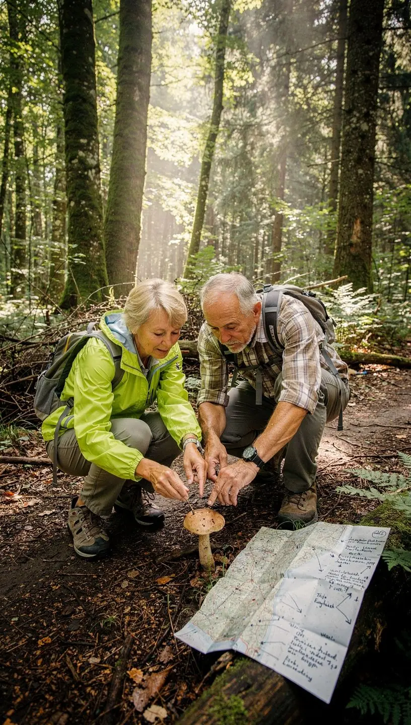 Ein Wanderer, der einen gut markierten Wanderweg durch einen Nationalpark erkundet.